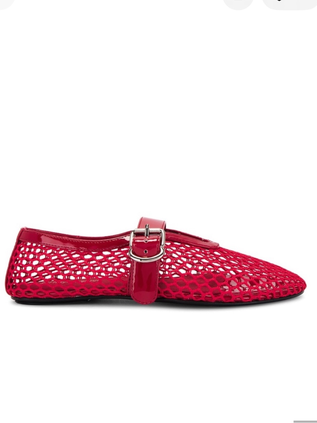 Jeffrey Campbell Shelly-Ls2 Perforated Mary-Jane Mesh Flats In Red Patent